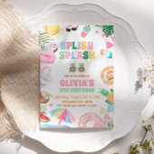 splish splash verjaardag uitnodigen zwembad party  kaart