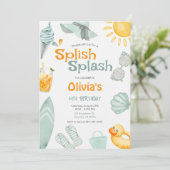Splish Splash Verjaardag Zwembad Feestje Kaart (Staand voorkant)
