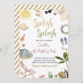 Splish Splash Verjaardagsfeest Kaart (Voorkant / Achterkant)