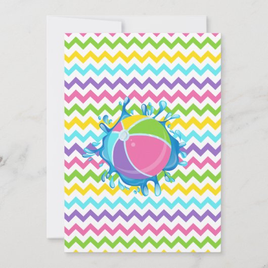 Splish splash verjaardagsfeestje bash roze party kaart (Achterkant)