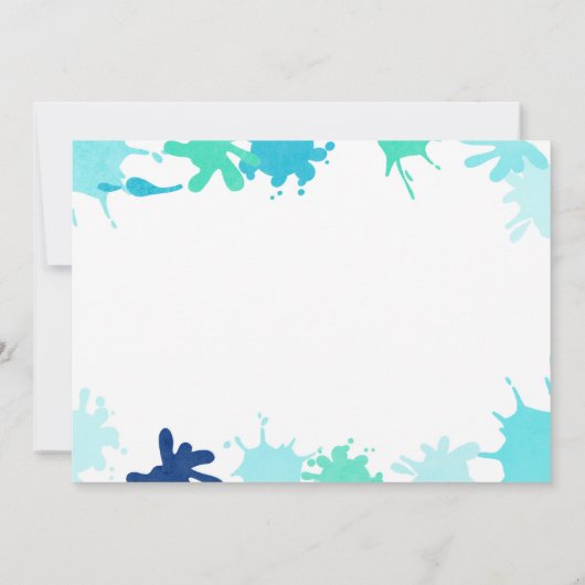 Splish Splash verjaardagsuitnodiging Meisje Pool P Kaart (Achterkant)