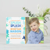 Splish Splash verjaardagsuitnodigjongen Kaart (Staand voorkant)