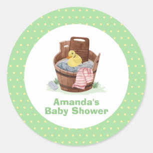 Splish Splash Wastafel Rubber Eend Baby Shower Ronde Sticker
