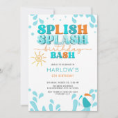 Splish Splash Water Party Kind is jarig Kaart (Voorkant)