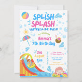 Splish Splash Waterpark waterglijbaan Verjaardag Kaart (Voorkant)