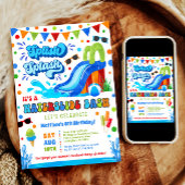 Splish Splash Waterslide Bash Jongen Verjaardag Kaart