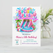 Splish Splash Waterslide Birthday | Bounce House Kaart (Staand voorkant)