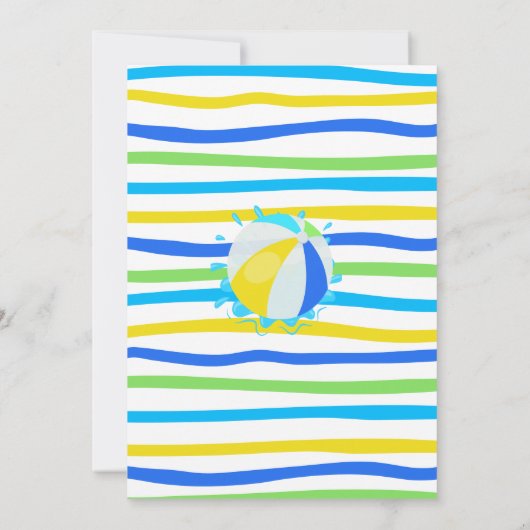 Splish Splash Waterslide Verjaardag Blauw Groen Zw Kaart (Achterkant)