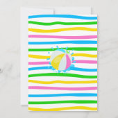 Splish Splash Waterslide Verjaardag Pink Pool Part Kaart (Achterkant)