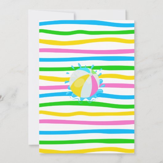 Splish Splash Waterslide Verjaardag Pink Pool Part Kaart (Achterkant)