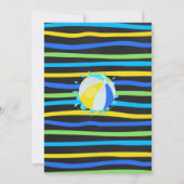 Splish Splash Waterslide Verjaardagsfeestje Blauw  Kaart (Achterkant)