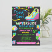 Splish Splash Waterslide Verjaardagsfeestje school Kaart (Staand voorkant)