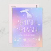 Splish Splash Whimsical Sparkle Zeemeermin Verjaar Briefkaart (Voorkant / Achterkant)