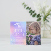 Splish Splash Whimsical Sparkly Zeemeermin Verjaar Briefkaart (Staand voorkant)