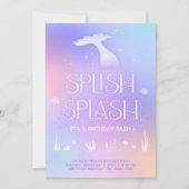 Splish Splash Whimsical Sparkly Zeemeermin Verjaar Kaart (Voorkant)