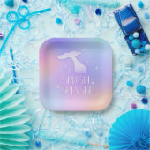 Splish Splash Whimsical Sparkly Zeemeermin Verjaar Papieren Bordje (Feest)
