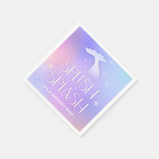 Splish Splash Whimsical Sparkly Zeemeermin Verjaar Servet (Hoek)