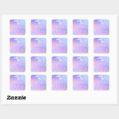 Splish Splash Whimsical Sparkly Zeemeermin Verjaar Vierkante Sticker (Vel)