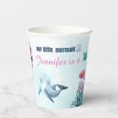 Splish Splash Zeemeermin Bash Elke Leeftijd Meisje Papieren Bekers (Achterkant)