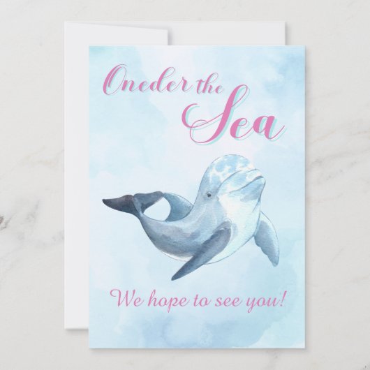 Splish Splash Zeemeermin Bash Meisjes 1e Verjaarda Kaart (Achterkant)