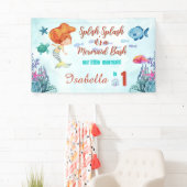 Splish Splash Zeemeermin Bash Meisjes 1e verjaarda Spandoek (Insitu)