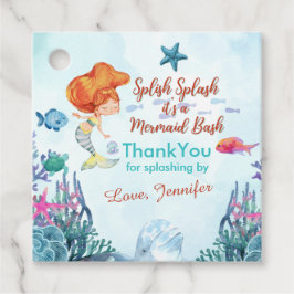 Splish Splash Zeemeermin Bash Oranje Meisjes Bedan Bedankjes Labels