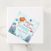 Splish Splash Zeemeermin Bash Oranje Meisjes Bedan Bedankjes Labels (In situ)