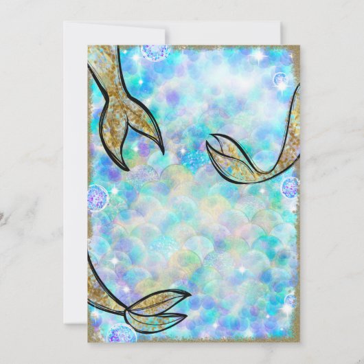 Splish Splash Zeemeermin Bash Pool Party Verjaarda Kaart (Achterkant)