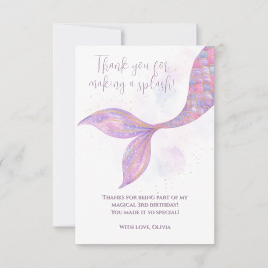 Splish Splash Zeemeermin Bedankt Card (Voorkant)