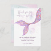 Splish Splash Zeemeermin Bedankt Card (Voorkant / Achterkant)