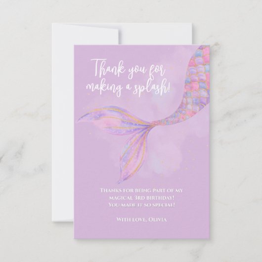 Splish Splash Zeemeermin Bedankt Card (Voorkant)