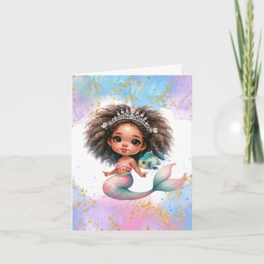 Splish Splash Zeemeermin Feestje Eenvoudig  Kaart (Voorkant)