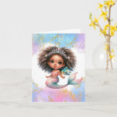 Splish Splash Zeemeermin Feestje Eenvoudig  Kaart (Gele Bloem)