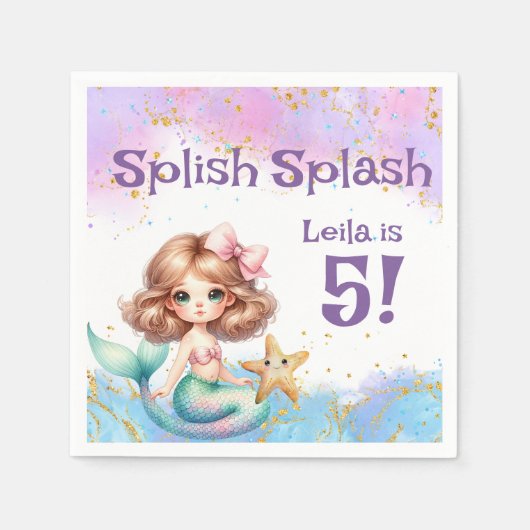 splish splash zeemeermin partij servet (Voorkant)