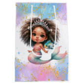 Splish Splash Zeemeermin Party Gewone Gift Bag Medium Cadeauzakje (Achterkant)