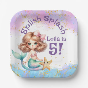 Splish Splash Zeemeermin Party Papier Borden Papieren Bordje