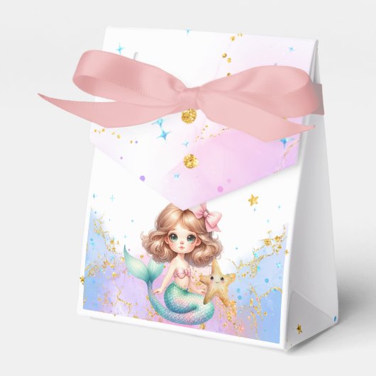 Splish Splash Zeemeermin Party Verjaardag Favor Bo Bedankdoosjes (Voorkant Zijde)