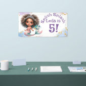 Splish Splash Zeemeermin Party Verjaardag Spandoek (Beurs)