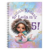 Splish Splash Zeemeermin Party Verjaardagsgeheugen Notitieboek (Voorkant)