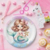 Splish Splash Zeemeermin Plain Party Borden Papieren Bordje (Feest)