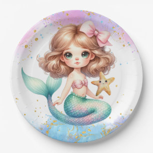 Splish Splash Zeemeermin Plain Party Borden Papieren Bordje