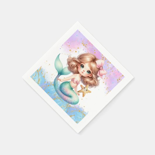 Splish Splash Zeemeermin Plain Party Servetten (Hoek)