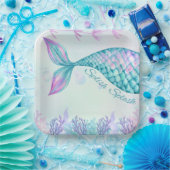 Splish Splash Zeemeermin Verjaardag Bash 9 inch Bo Papieren Bordje (Feest)