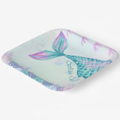 Splish Splash Zeemeermin Verjaardag Bash 9 inch Bo Papieren Bordje (Gebogen)