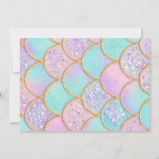 Splish Splash Zeemeermin Verjaardag Foto uitnodigi Kaart (Achterkant)