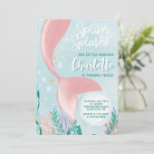 Splish Splash Zeemeermin Verjaardag onder het Zee  Kaart (Staand voorkant)