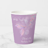 Splish Splash Zeemeermin Verjaardag Papieren Cups Papieren Bekers (Voorkant)