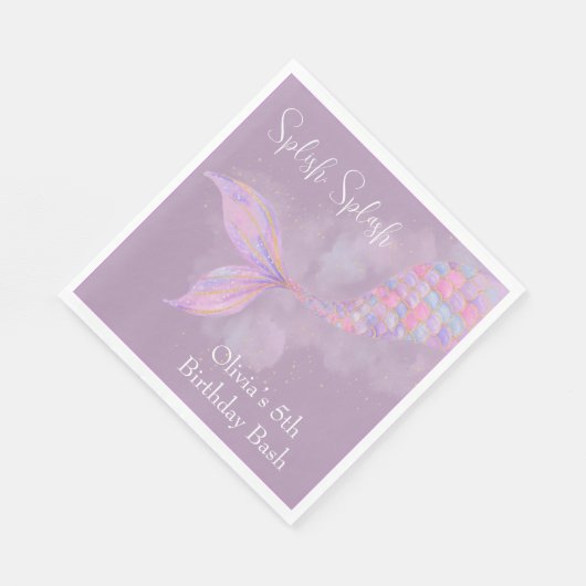 Splish Splash Zeemeermin Verjaardag servetten (Hoek)