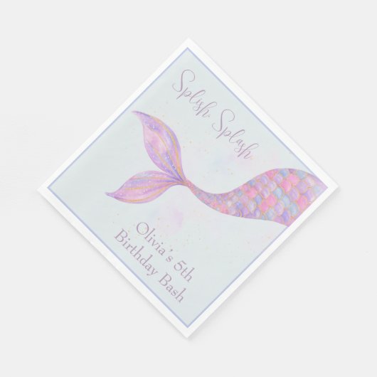 Splish Splash Zeemeermin Verjaardag servetten (Hoek)