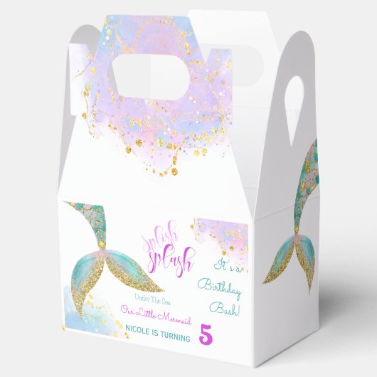 Splish splash zeemeermin verjaardags bash bedankdoosjes (Geopend)